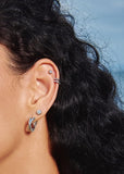ANIA HAIE TIDE ECHO SILVER TEXTURED BEZEL STUD EARRINGS E072-01H