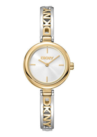 DKNY LOGO SILVER DIAL TWO-TONE BRACELET DK1L115M0065