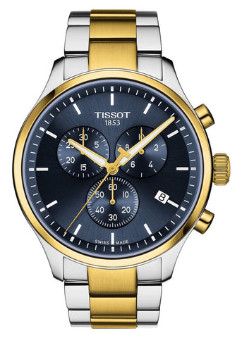 TISSOT SWISS GENTS XL CHRONOGRAPH BLUE DIAL TWO-TONE T116-617-22-041-00