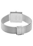 OBAKU KVADRAT-STAINLESS STEEL MESH BRACELET WHITE DIAL V236LXCIMC