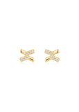 ANIA HAIE DUSK DIVAS GOLD CROSS CZ STUD EARRINGS E061-01G