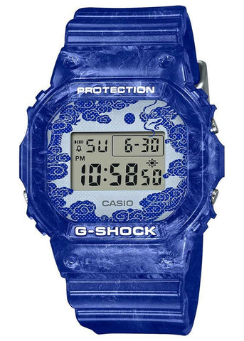 CASIO G-SHOCK DIGITAL CHINESE DRAGON BLUE WHITE MOTIFS RESIN DW5600BWP-2D