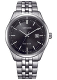 CITIZEN GENTS ECO-DRIVE BLACK DIAL STAINLESS STEEL BM7560-59E