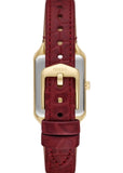 FOSSIL RAQUEL RED DIAL GOLD CASE RED LEATHER BAND ES5383