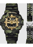 CASIO G SHOCK ANALOGUE/DIGITAL CAMOUFLAGE RESIN GOLD ACCENTS GA700CMG-3A