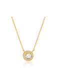 GEORGINI MILESTONE CZ HALO PENDANT GOLD NECKLACE IP1164G