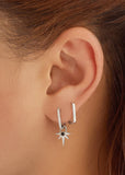 ANIA HAIE DUSK SILVER BLACK ONYX STAR DROP EARRINGS E061-12H