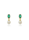 GEORGINI OCEANS WHITSUNDAYS FRESHWATER PEARL GREEN EARRINGS IE1107GG