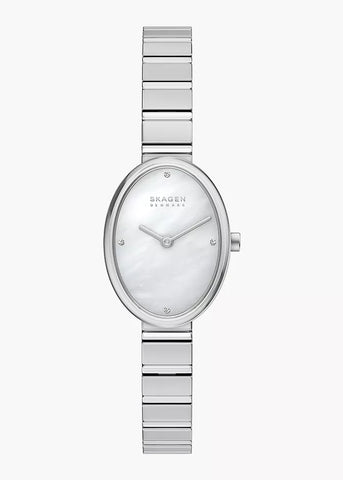 SKAGEN ANITA OVAL MOTHER OF PEARL DIAL STEEL BRACELET SKW3182