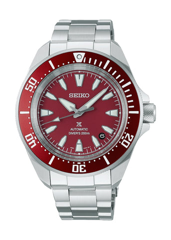 SEIKO PROSPEX  AUTOMATIC DIVERS RED DIAL STAINLESS STEEL SRPL11K