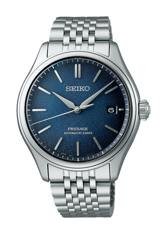 SEIKO PRESAGE AUTOMATIC BLUE TEXTURE DIAL STAINLESS STEEL SPB525J