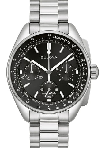 BULOVA GENTS LUNAR PILOT CHRONOGRAPH BOX SET STAINLESS STEEL 96K111