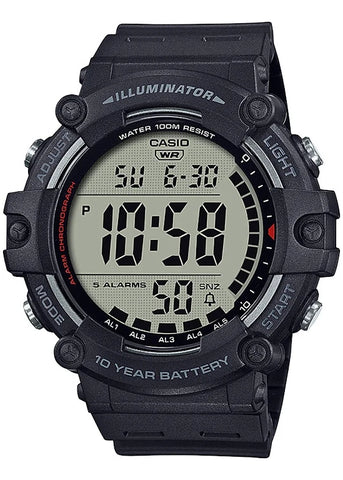 CASIO GENTS LCD HD DIGITAL BLACK RESIN BAND AE1500WH-1A