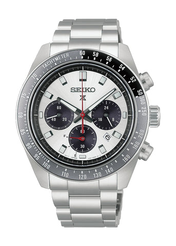 SEIKO PROSPEX SPEEDTIMER SOLAR CHRONOGRAPH SILVER DIAL HBJ001P