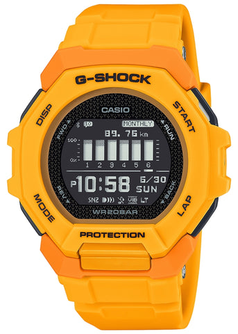 CASIO G-SHOCK G-SQUAD DIGITAL YELLOW RESIN BAND GBD300-9D