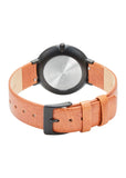 OBAKU FOLIE LILLE-TAWNY BROWN LEATHER BAND WHITE DIAL V283LXBWRZ-DIB