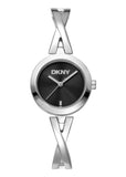 DKNY CROSS OVER BANGLE BLACK DIAL STAINLESS STEEL BRACELET DK1L170M0015