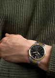 FOSSIL MINIMALIST BLACK DIAL TWO-TONE BRACELET FS6182