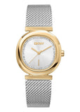 DKNY EVENING CRYSTAL SET SILVER DIAL STAINLESS STEEL MESH DK1L082M0055