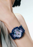 CASIO BABY-G ANALOGUE / DIGITAL GLOSSY BLUE RESIN BAND BA110MC-2A