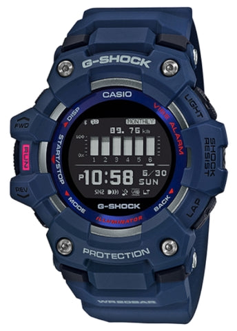 CASIO G-SHOCK DIGITAL G-SQUAD BLUETOOTH BLUE RESIN BAND GBD100-2D