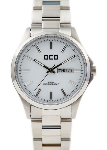 OCD WATCH WHITE DIAL SAPPHIRE GLASS STAINLESS STEEL BRACELET OCD 200.2