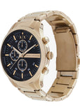 ARMANI EXCHANGE HAMPTON CHRONOGRAPH BLACK DIAL GOLD BRACELET AX2137