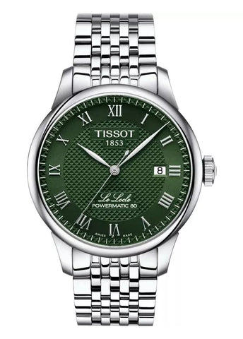 TISSOT SWISS GENTS LE LOCLE POWERMATIC 80 GREEN DIAL STEEL T006-407-11-093-00