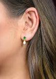 GEORGINI OCEANS WHITSUNDAYS FRESHWATER PEARL GREEN EARRINGS IE1107GG