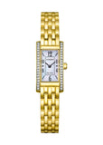 CITIZEN LADIES ECO-DRIVE DIAMOND SET RECTANGULAR CASE GOLD EG7112-59D
