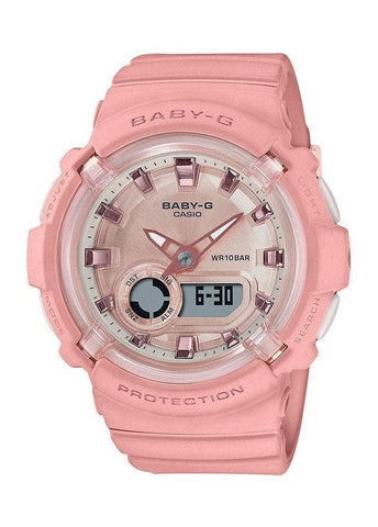 CASIO BABY-G ANALOGUE / DIGITAL ROSE GOLD DIAL COARL RESIN BGA280-4A