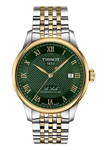 TISSOT SWISS GENT LE LOCLE POWERMATIC 80 GREEN DIAL TWO-TONE T006-407-22-093-00