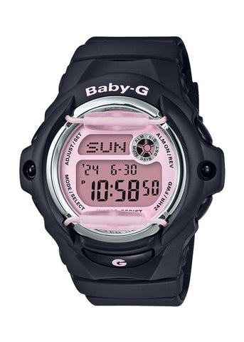 CASIO BABY-G DIGITAL PINK DIAL MATT BLACK BAND BG169U-1C