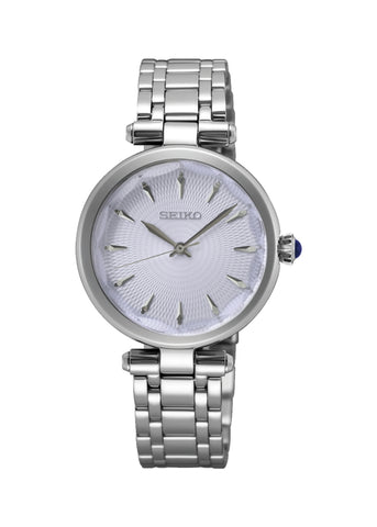 SEIKO CONCEPTUAL LADIES FACETED GLASS SILVER DIAL STAINLESS SRZ553P