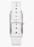 SKAGEN HAGEN TANK MOTHER OF PEARL DIAL WHITE LEATHER BAND SKW3141