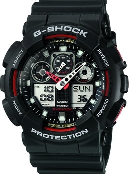 CASIO G-SHOCK ANALOGUE / DIGITAL BLACK RESIN BAND GA100-1A4