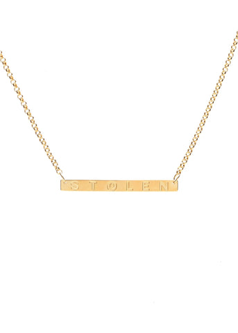 STOLEN GIRLFRIENDS CLUB STOLEN PLANK NECKLACE GOLD PLATED JWL2059-18YGP