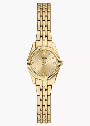 FOSSIL SCARLETTE MINI SIZE GOLD DIAL GOLD BRACELET ES5474