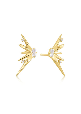 ANIA HAIE PUNK GOLD CZ STATEMENT SPIKE EARRINGS E053-05G