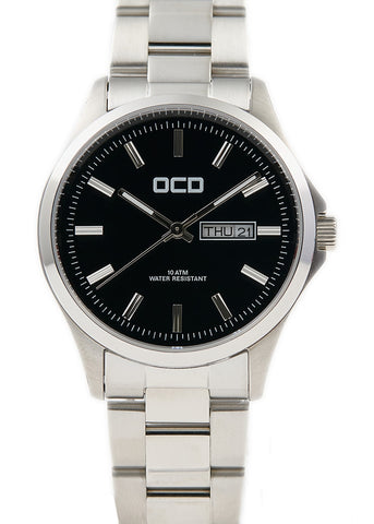 OCD WATCH BLACK DIAL SAPPHIRE GLASS STAINLESS STEEL BRACELET OCD 200.4