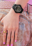 CASIO BABY-G DIGITAL GLITTER ACCENT BLACK RESIN BAND BG169KB-1D