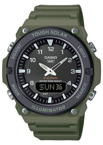 CASIO ANALOGUE / DIGITAL TOUGH SOLAR ILLUMINATOR GREEN AQS820W-3B