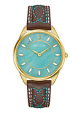 BULOVA LADIES SUTTON CLASSIC WESTERN TURQUOISE DIAL LEATHER 97L203