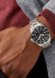 SEIKO PROSPEX SOLAR DIVERS BLACK DIAL STAINLESS BRACELET SNE597P