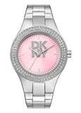 DKNY PARSONS GLITZ ROSE PINK DIAL STAINLESS STEEL BRACELET DK1L025M0025