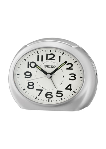 SEIKO ALARM CLOCK METALLIC SILVER QHE193-S