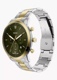 FOSSIL NEUTRA CHRONOGRAPH OLIVE GREEN DIAL TWO-TONE BRACELET FS6189