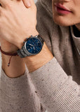 FOSSIL NEUTRA CHRONOGRAPH BLUE DIAL GUNMETAL BRACELET FS6111