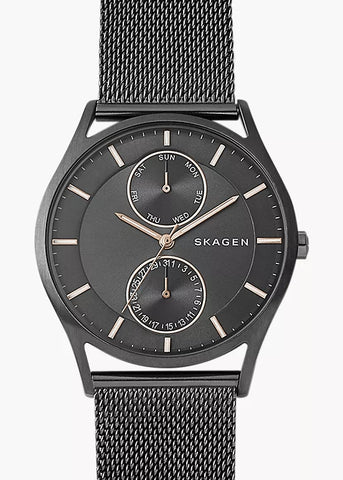 SKAGEN HOLST MULTIFUNCTION CHARCOAL MESH BRACELET SKW6180