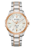 BULOVA LADIES MARINE STAR DIAMOND SET PEARL DIAL TWO-TONE 98P228